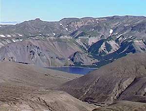 Crater of Ksudach Volcano